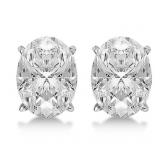 14kt Gold 3.00 ct Oval Lab Diamond Stud Earrings