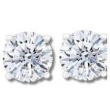 14kt Gold Round 3.00 ct VS Diamond Stud Earrings