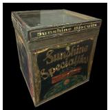 Vintage Sunshine Biscuits Tin wï¿½ Glass Top