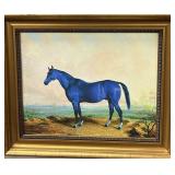 Big Lex Blue Horse Mascot of Lexington Ky Oil on