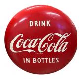 38 ï¿½ Round 1950s Coca-Cola Button Sign