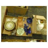 3 boxes assorted glassware