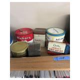 6 vintage tins