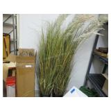 2 Artificial Plants and Bamboo Thatch Roll