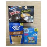 Pop tarts. Nutri grain. Hostess cakes