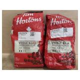 2x Tim Hortons whole bean medium roast coffee