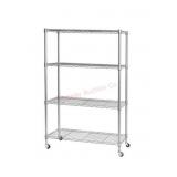 Seville 4 tier steel wire shelving - silver