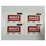 $100 total value Mikes car wash gift cards. 4-$25