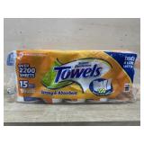 15 rolls paper towels orange pack