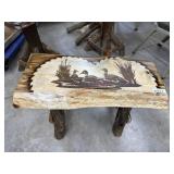 Amish made ducks on the pond stool 28x16x18