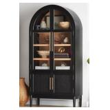 Enzo storage cabinet with rattan cabinet doors