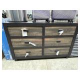 Two tone 6 drawer dresser some handles missing