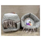 2 smarty cat convertible fringed cat beds