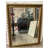 36x48 Black and gold framed beveled wall mirror