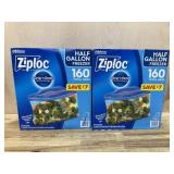 2 boxes ziploc half gallon bags