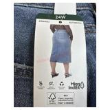 Ladies 24w calf length denim skirt