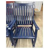 Blue wooden rocker