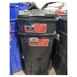 2 roughneck 45 gallon rolling outdoor trash cans