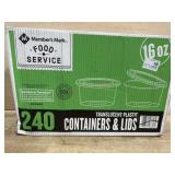 Translucent plastic containers and lids 240ct