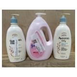 2 Aveeno Baby & 1 Johnson & Johnson Baby Lotion