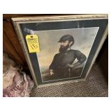 FRAMED CONFEDERATE OFFICER PICTURE - APPROXIMATELY