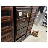 WOOD & GLASS CHEST WITH 7 DRAWERS (LOCATED IN EDGE