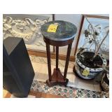 WOOD STAND WITH MARBLE TOP - 31