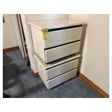 PEARL WHITE NIGHT STANDS WITH 2 DRAWERS (SOME MARK