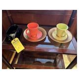 ASSORTED PIECES - 2- CUP & SAUCER / 1- CREAMER (LO