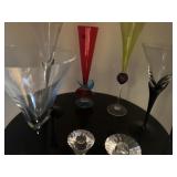 ASSORTED WINE GLASSES & CANDLE HOLDERS (LOCATED IN