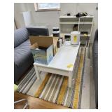 WHITE COFFEE TABLE WITH STORAGE & DESK ABILITIES -