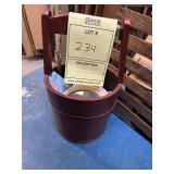 ASSORTED PIECES - 1- WOOD BUCKET / 12- PERSONAL IT