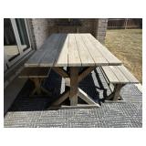 3PC OUTDOOR TABLE & BENCHES