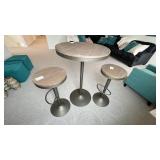 3PC PUB TABLE & ADJUSTABLE STOOLS