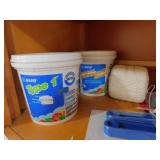 Mapei tile adhesive - dust masks - string -