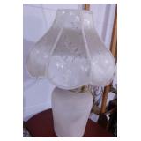 Ceramic table lamp w/ fabric shade, 27" tall