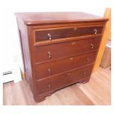 Antique wooden 4 drawer bureau w/ walnut inlaid