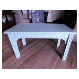 Vintage mahogany coffee table, painted turquoise,