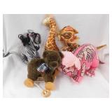 5 plush animals: 1992 Jurassic Park dinosaur -