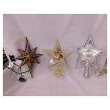 3 Christmas tree toppers: 2 lighted - One ceramic