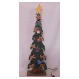 Lighted wooden Christmas tree, 31" tall,
