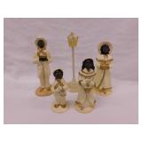 New black choir family figurines in box, tallest