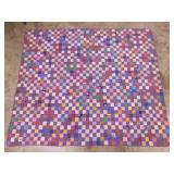 Vintage machine stitched quilt, 72" x 8", stains