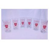 Six 1965 Pennsylvania Railroad glass tumblers, 5"