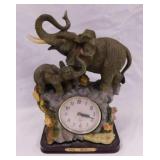 Turtle King resin elephant clock - Resin elephant