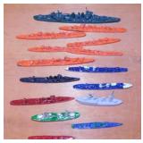 15 lead military toy war ship boats