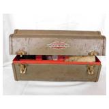 Craftsman metal toolbox & contents, 13" x 6.25" x