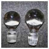 2 vintage glass bottle stoppers