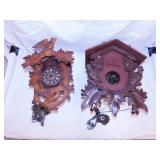 2 Black Forest cuckoo clocks, need parts & repair