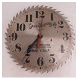 Craftsman saw blade shop clock, 10" diam.